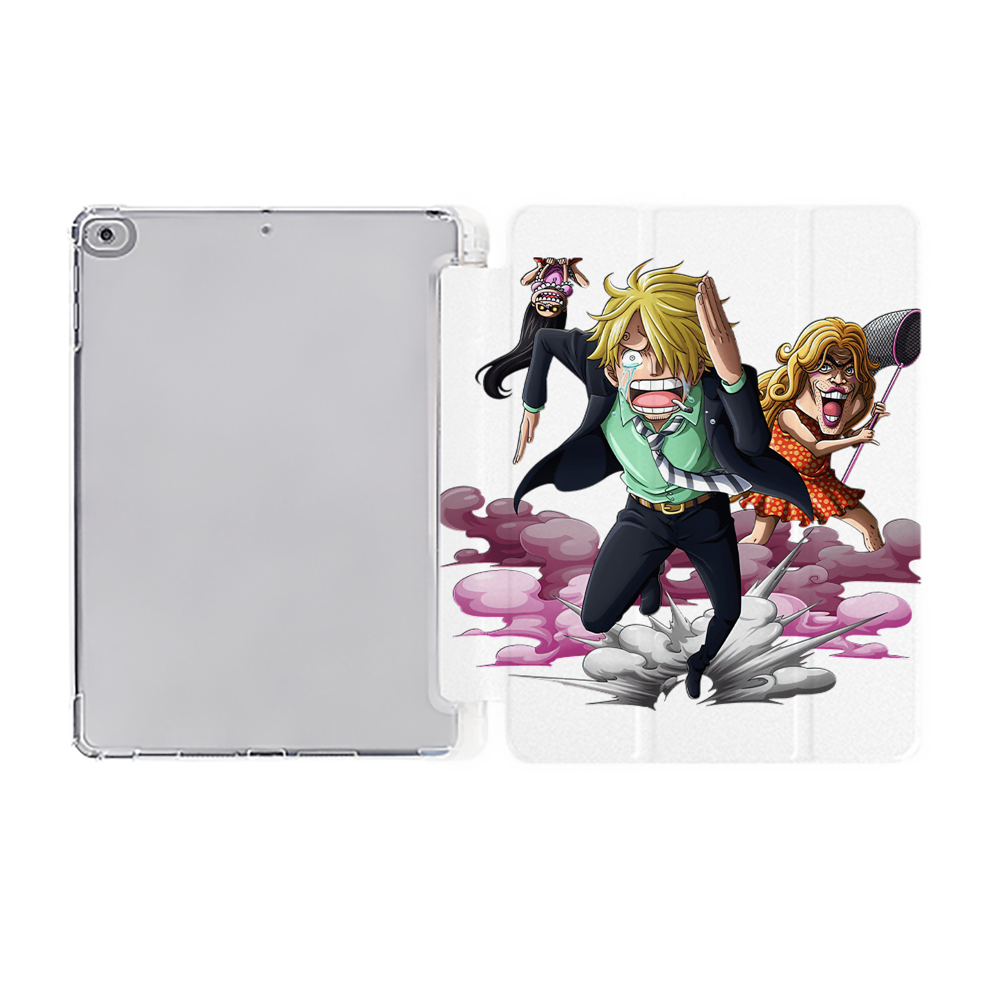 （画像用） ワンピース サンジ ONE PIECE Sanji IPad ケース ペン収納付き 三つ折りスタンド PUレザー×シリコン 対応機種9.5/10.5/10.9インチ